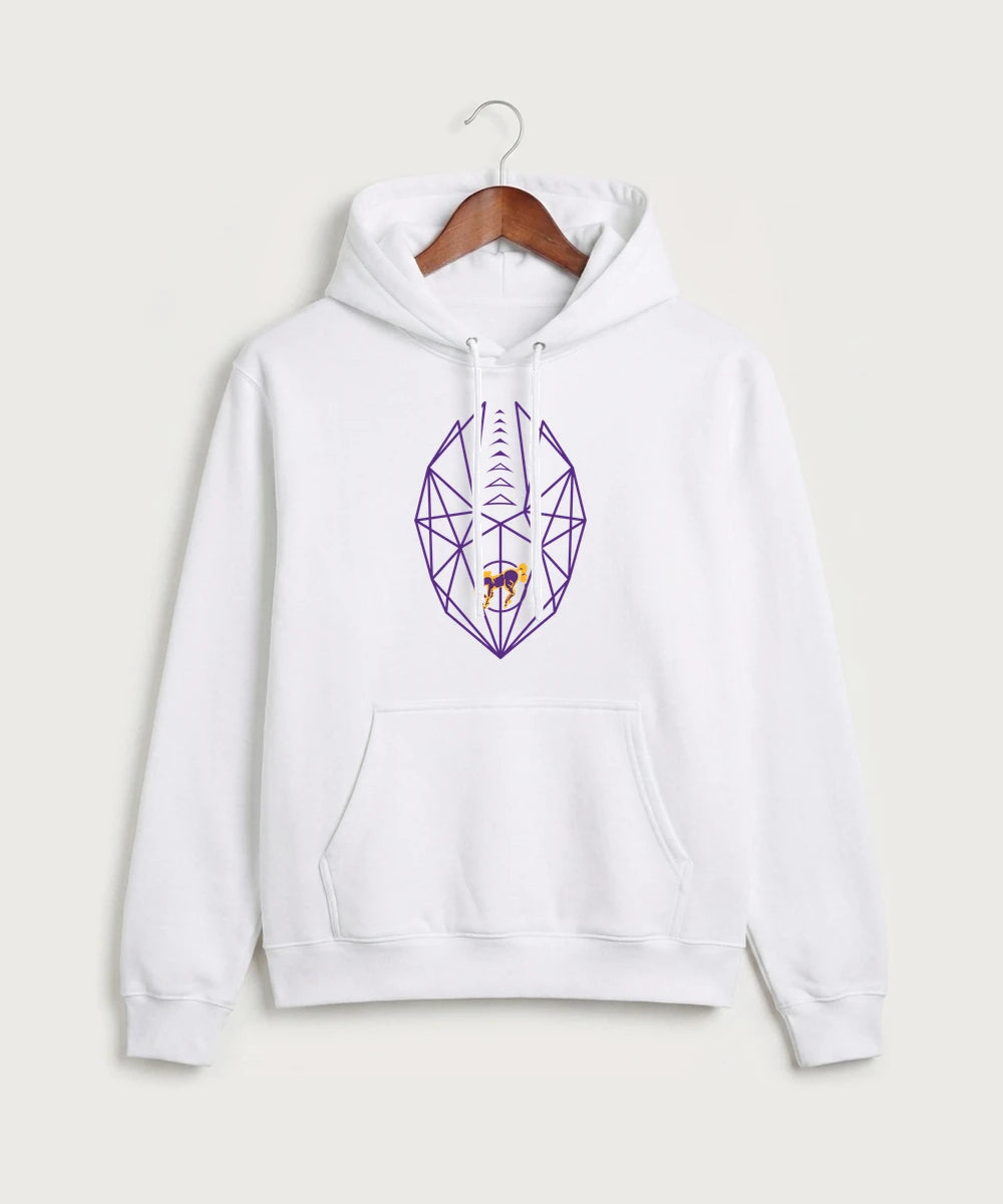 International Falls High School Football (Boys) - White Port & Co Core Fleece Pullover Hooded Sweatshirt. PC78H