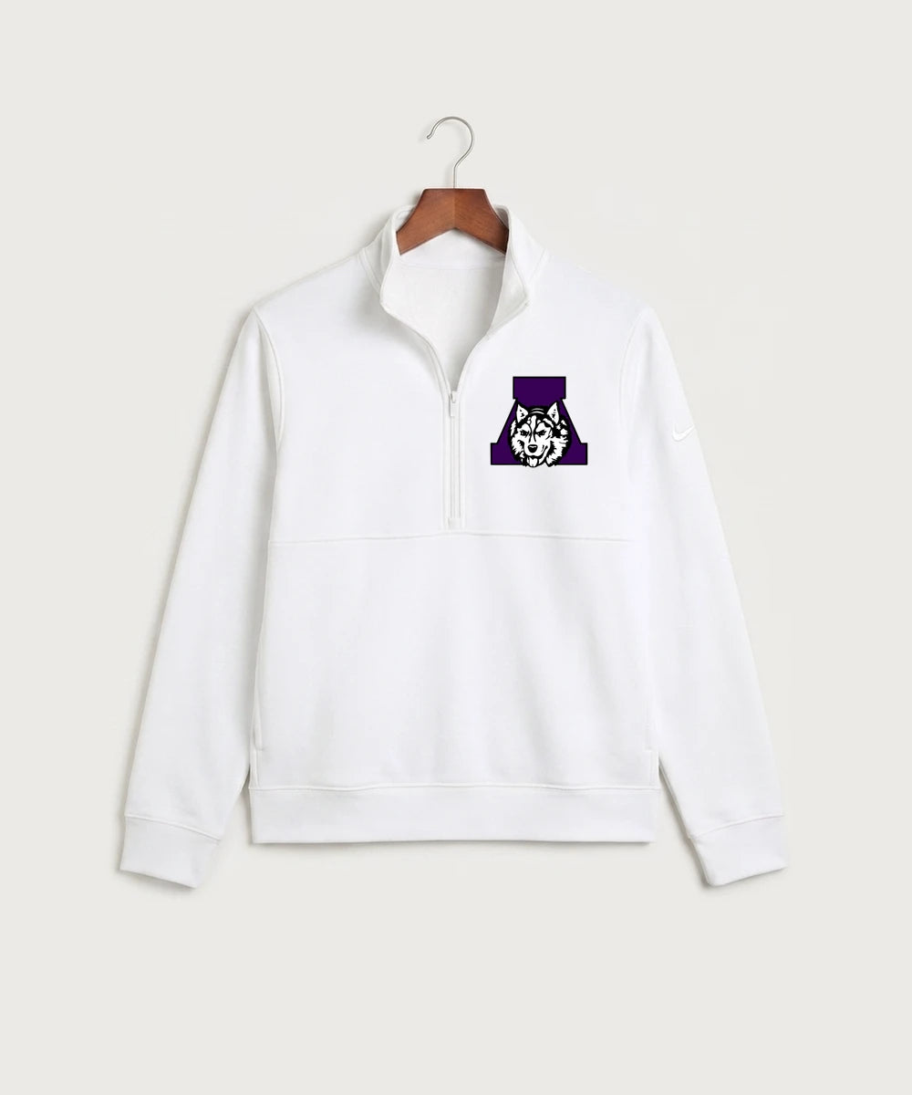 Albany High School Tennis (Boys) - White Nike Club Fleece Sleeve Swoosh 1/2-Zip NKDX6718