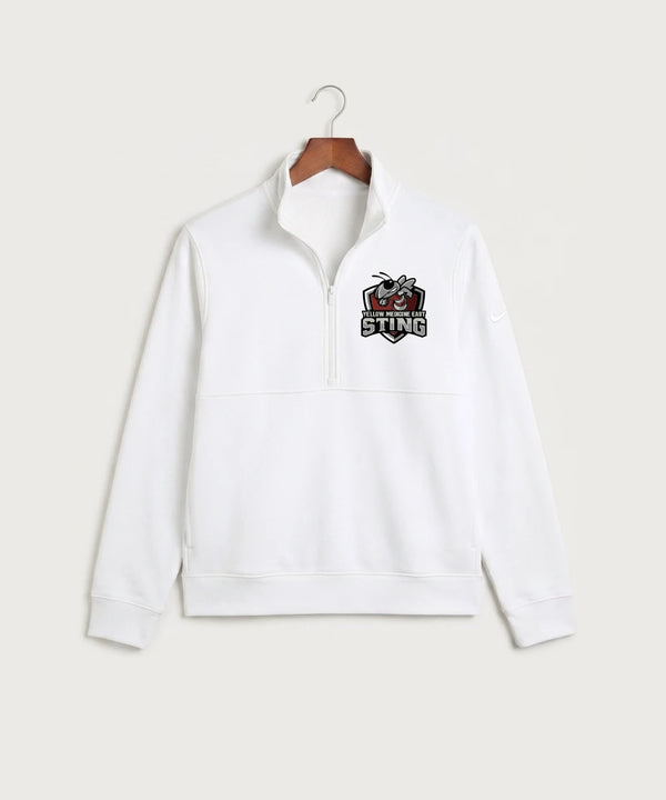 Yellow Medicine East High School Football (Boys) - White Nike Club Fleece Sleeve Swoosh 1/2-Zip NKDX6718