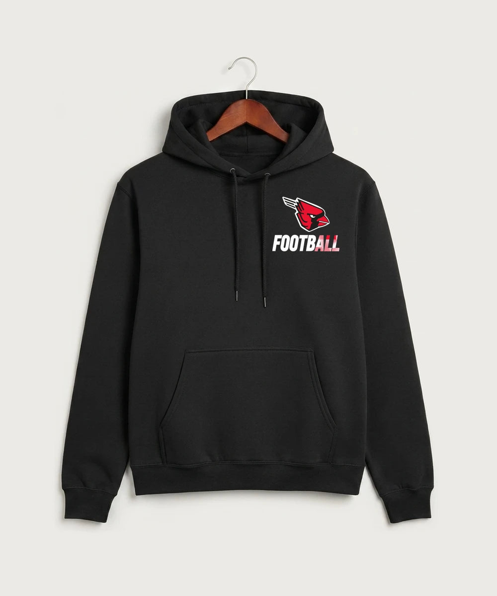 Forreston Football - Jet Black Port & Co Core Fleece Pullover Hooded Sweatshirt. PC78H