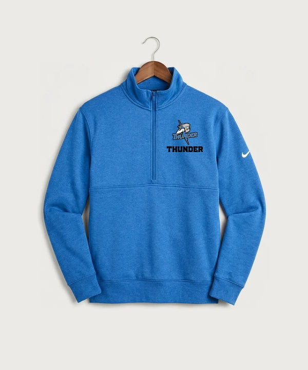 Long Prairie Grey Eagle High School Volleyball (Girls) - Light Game Royal Heather Nike Club Fleece Sleeve Swoosh 1/2-Zip NKDX6718