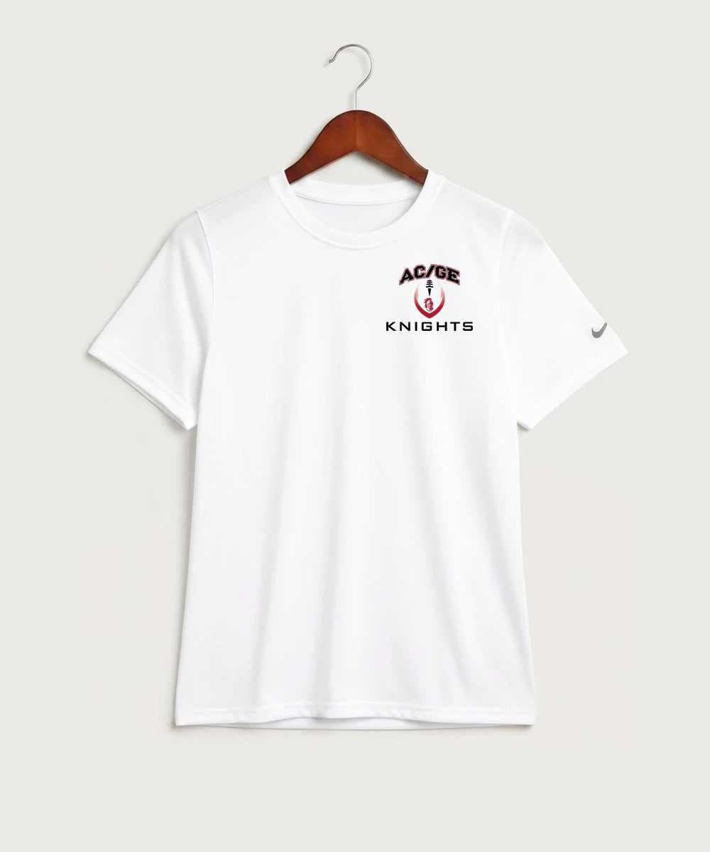 Alden-Conger-Glenville Emmons High School Football (Boys) - White Nike Youth Swoosh Sleeve rLegend Tee NKDX8787