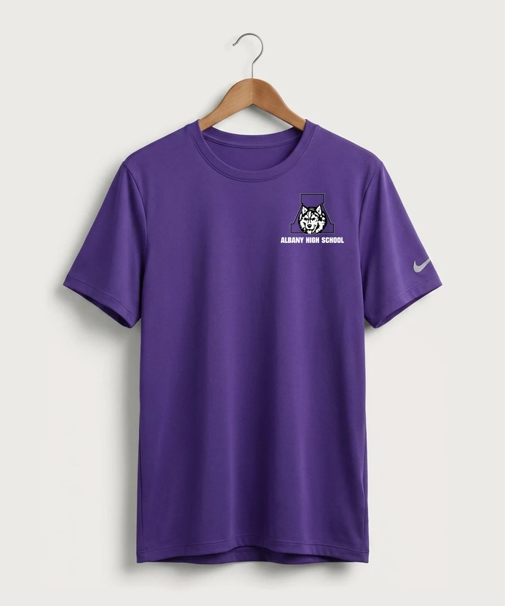 Albany High School Tennis (Boys) - Court Purple Nike Swoosh Sleeve rLegend Tee NKDX8730
