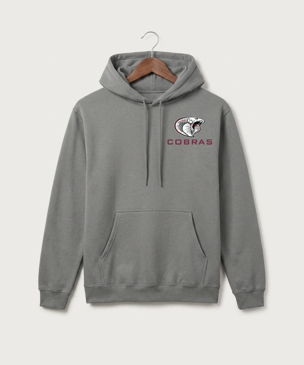 Triton High School Volleyball (Girls) - Medium Grey Port & Co Core Fleece Pullover Hooded Sweatshirt. PC78H