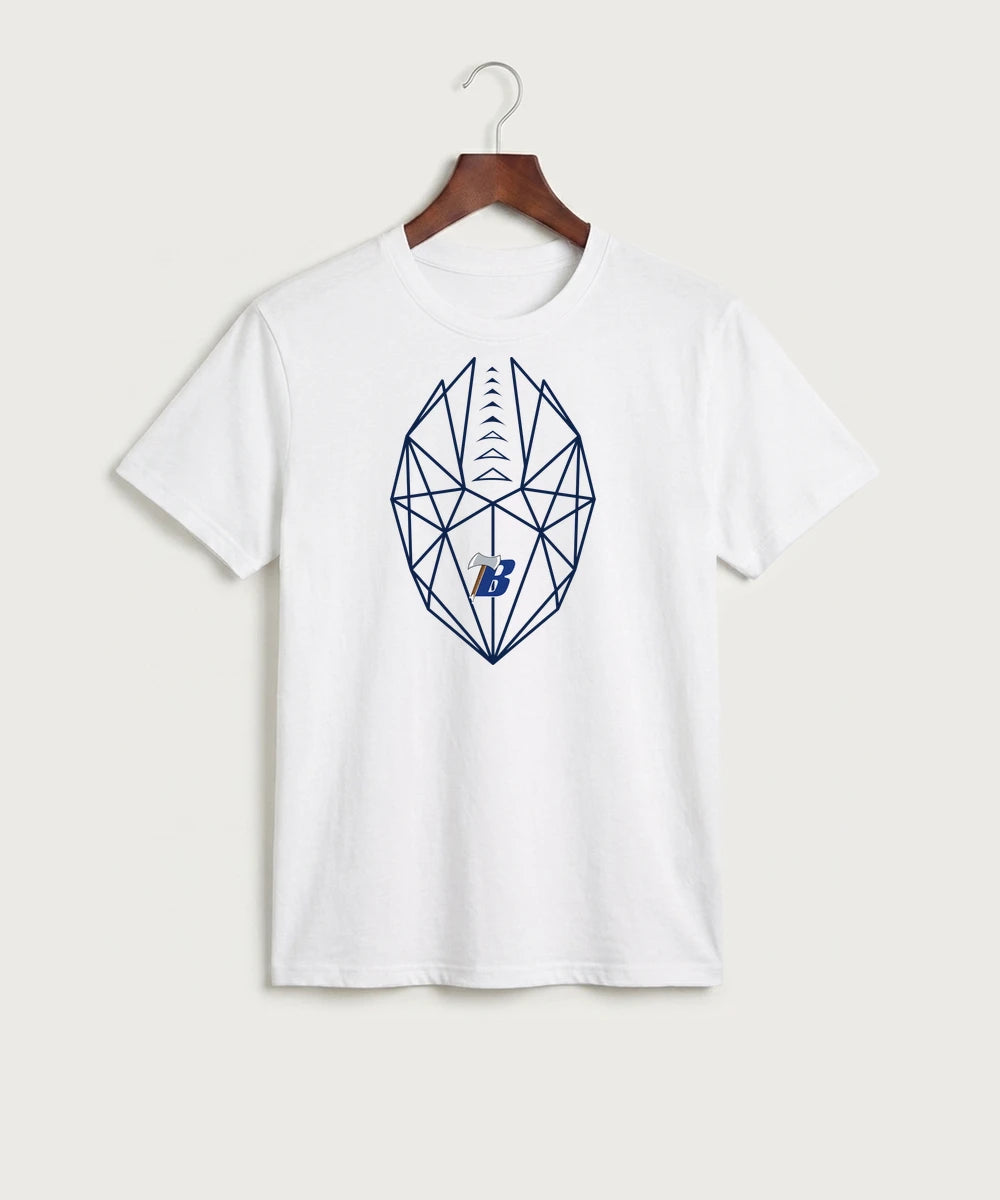 Bemidji High School Football (Boys) - White Port & Co Core Cotton Tee. PC54