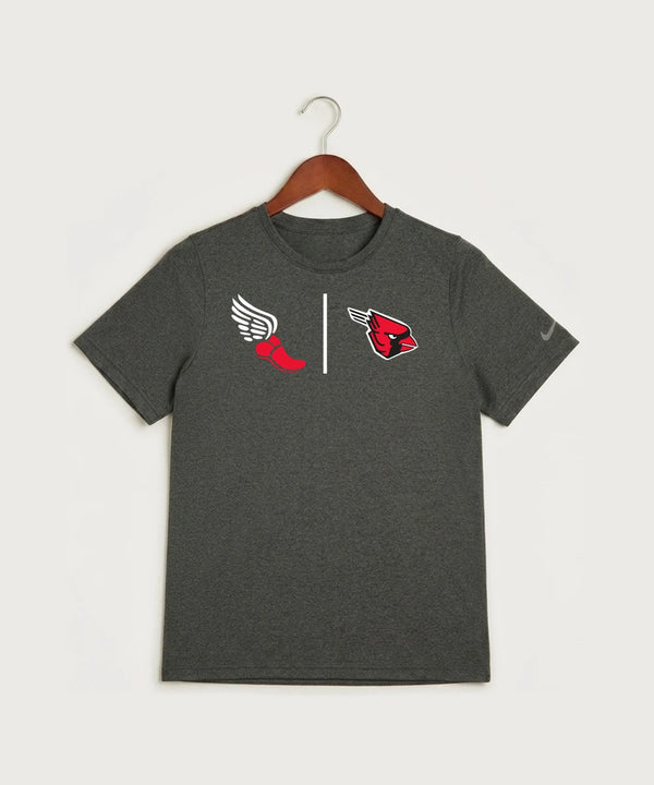Forreston Track and Field - Dark Smoke Heather Nike Youth Swoosh Sleeve rLegend Tee NKDX8787