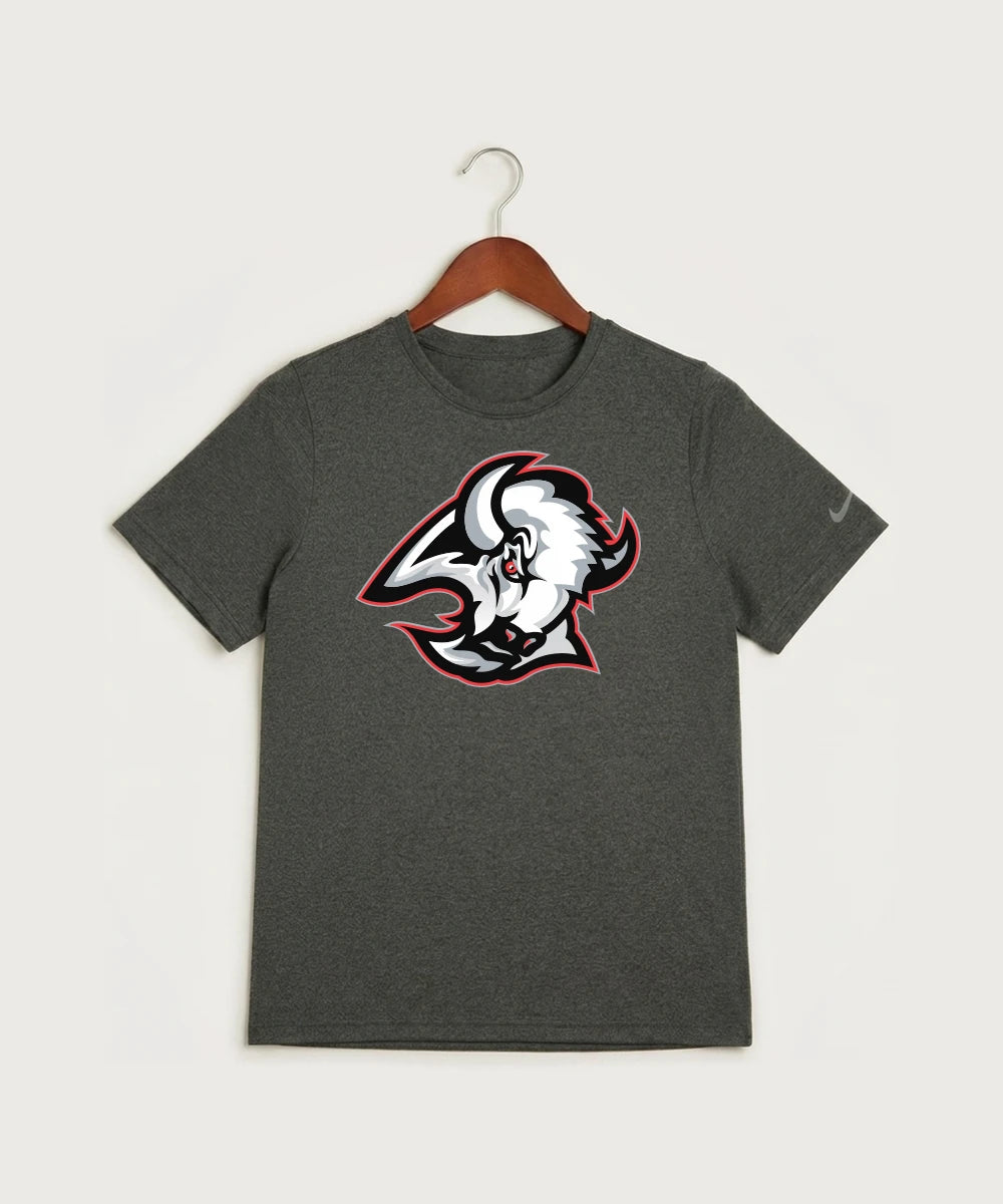 Buffalo High School Football (Boys) - Dark Smoke Heather Nike Youth Swoosh Sleeve rLegend Tee NKDX8787