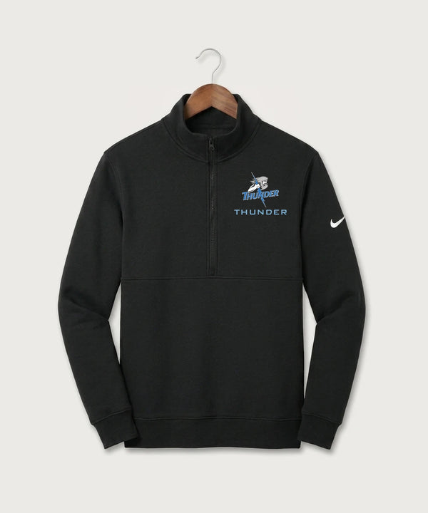 Long Prairie Grey Eagle High School Volleyball (Girls) - Black Nike Club Fleece Sleeve Swoosh 1/2-Zip NKDX6718