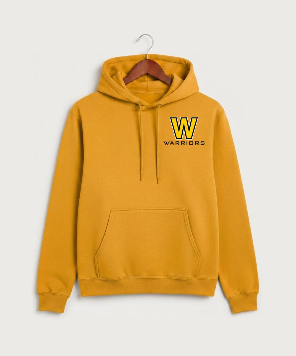 Warroad High School Football (Boys) - Gold Port & Co Core Fleece Pullover Hooded Sweatshirt. PC78H