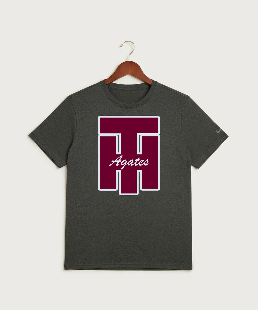 Two Harbors High School Football (Boys) - Dark Smoke Heather Nike Swoosh Sleeve rLegend Tee NKDX8730