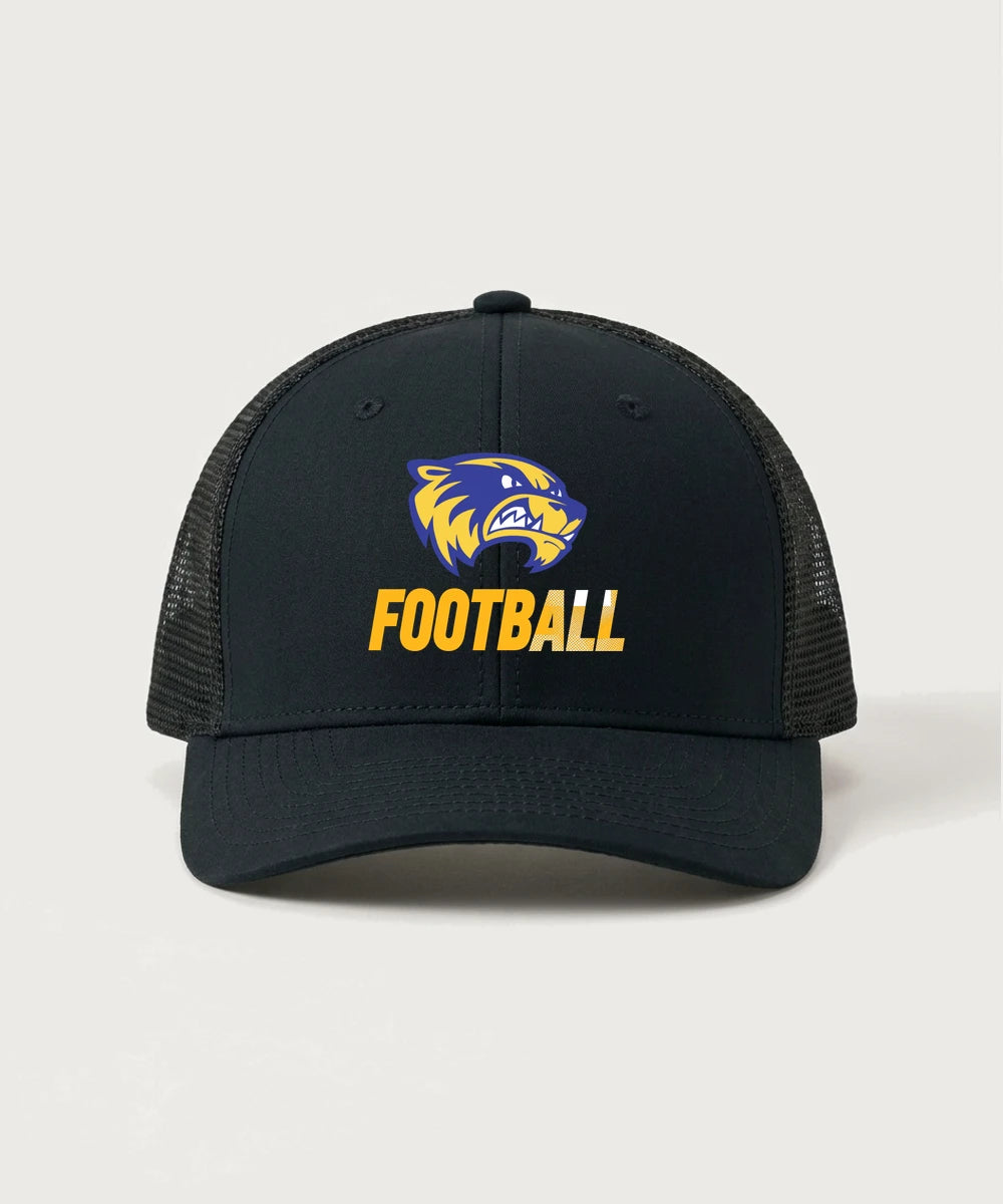 Wadena Deer Creek High School Football (Boys) - Black/ Black Sport-Tek Club Trucker Cap STC46