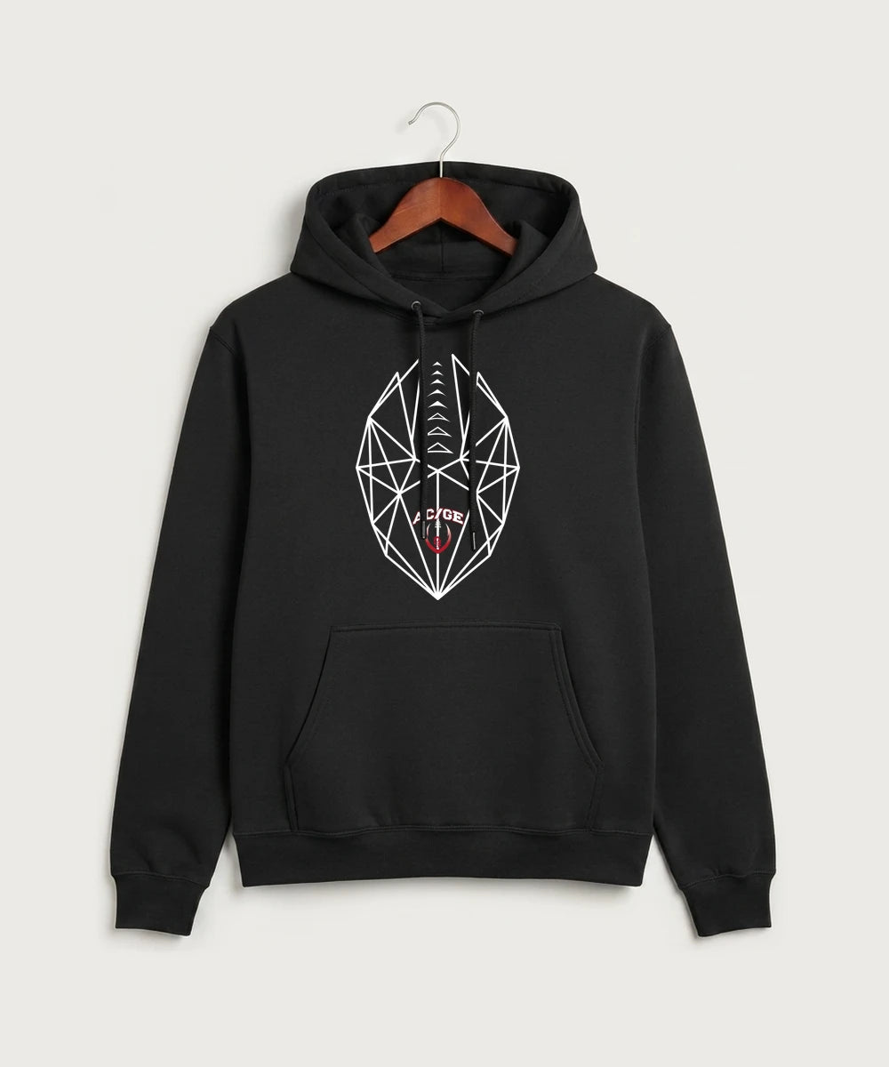 Alden-Conger-Glenville Emmons High School Football (Boys) - Jet Black Port & Co Core Fleece Pullover Hooded Sweatshirt. PC78H