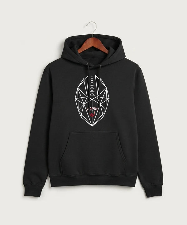 Alden-Conger-Glenville Emmons High School Football (Boys) - Jet Black Port & Co Core Fleece Pullover Hooded Sweatshirt. PC78H