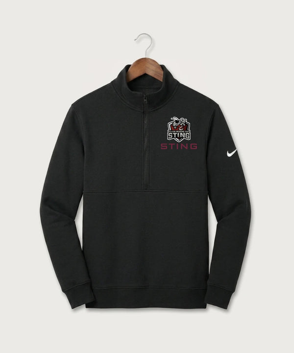 Yellow Medicine East High School Football (Boys) - Black Nike Club Fleece Sleeve Swoosh 1/2-Zip NKDX6718