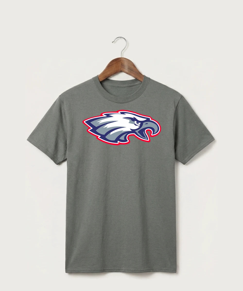 Pequot Lakes High School Football (Boys) - Medium Grey Port & Co Core Cotton Tee. PC54