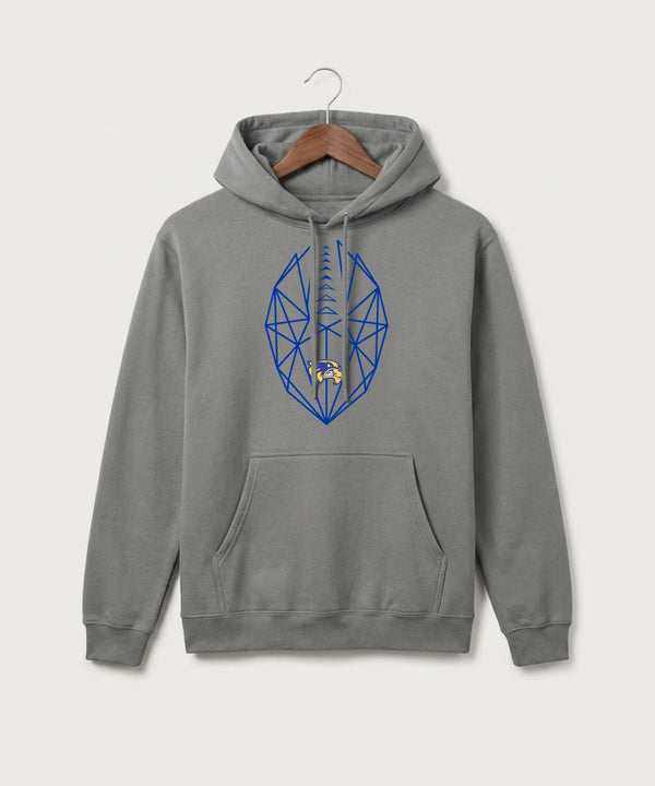Wadena Deer Creek High School Football (Boys) - Medium Grey Port & Co Core Fleece Pullover Hooded Sweatshirt. PC78H