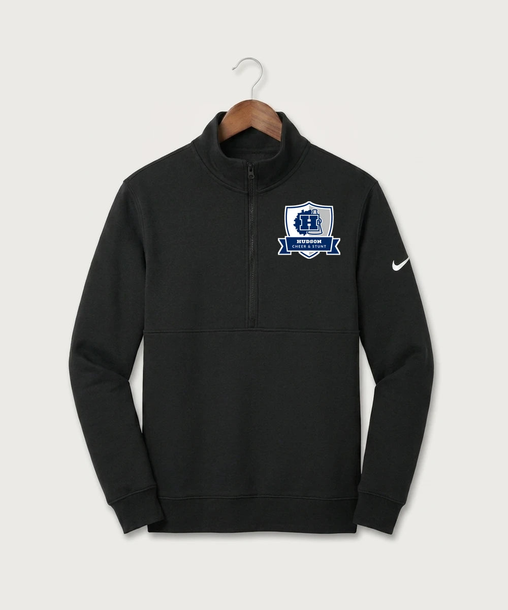 Hudson Cheer & Stunt - Black Nike Club Fleece Sleeve Swoosh 1/2-Zip NKDX6718
