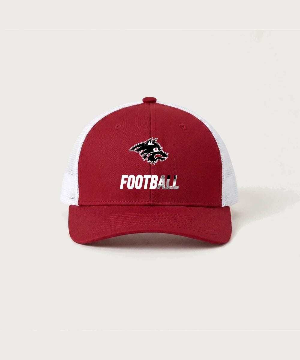 Milaca High School Football (Boys) - Deep Red/ White Sport-Tek Club Trucker Cap STC46