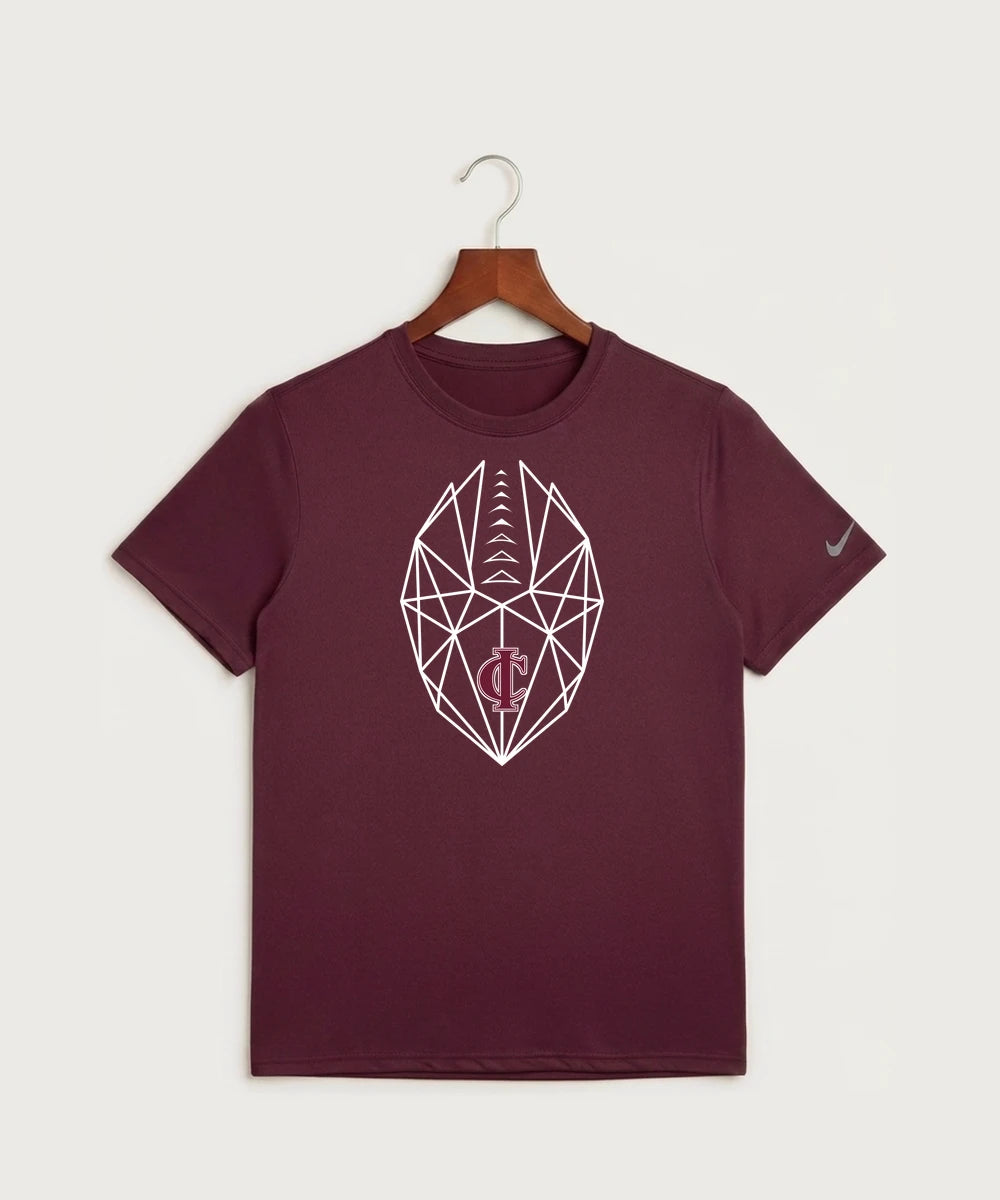 Crosby Ironton High School Football (Boys) - Deep Maroon Nike Swoosh Sleeve rLegend Tee NKDX8730