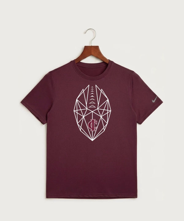 Crosby Ironton High School Football (Boys) - Deep Maroon Nike Swoosh Sleeve rLegend Tee NKDX8730