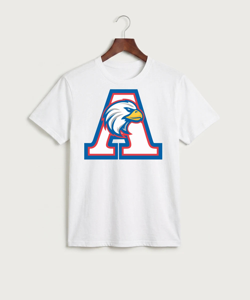 Apollo High School Football (Boys) - White Port & Co Core Cotton Tee. PC54