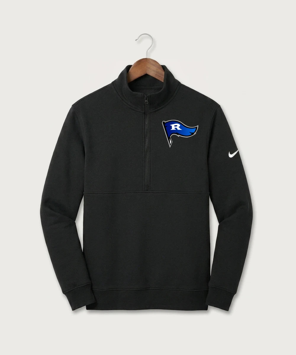 Red Lake County Central Football (Boys) - Black Nike Club Fleece Sleeve Swoosh 1/2-Zip NKDX6718