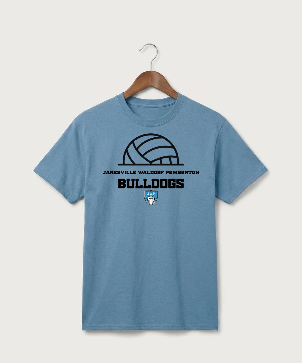 Janesville Waldorf Pemberton Volleyball (Girls) - Tundra Blue Port & Co Core Cotton Tee. PC54