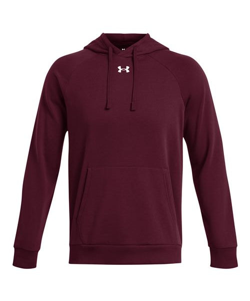 Ashwaubenon High School Football (Boys) - Maroon/ White Men's Rival Fleece Hooded Sweatshirt (model)