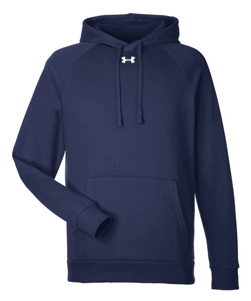 Ashwaubenon High School Football (Boys) - Midnight Navy/ White Men's Rival Fleece Hooded Sweatshirt (model)