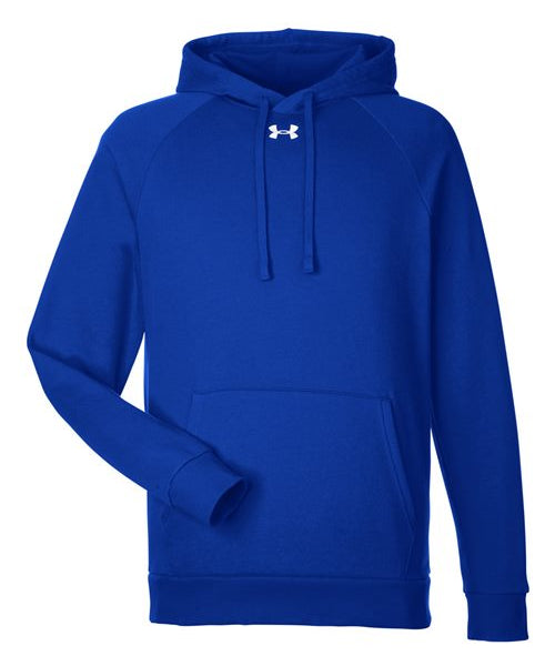 Ashwaubenon High School Football (Boys) - Royal/ White Men's Rival Fleece Hooded Sweatshirt (model)