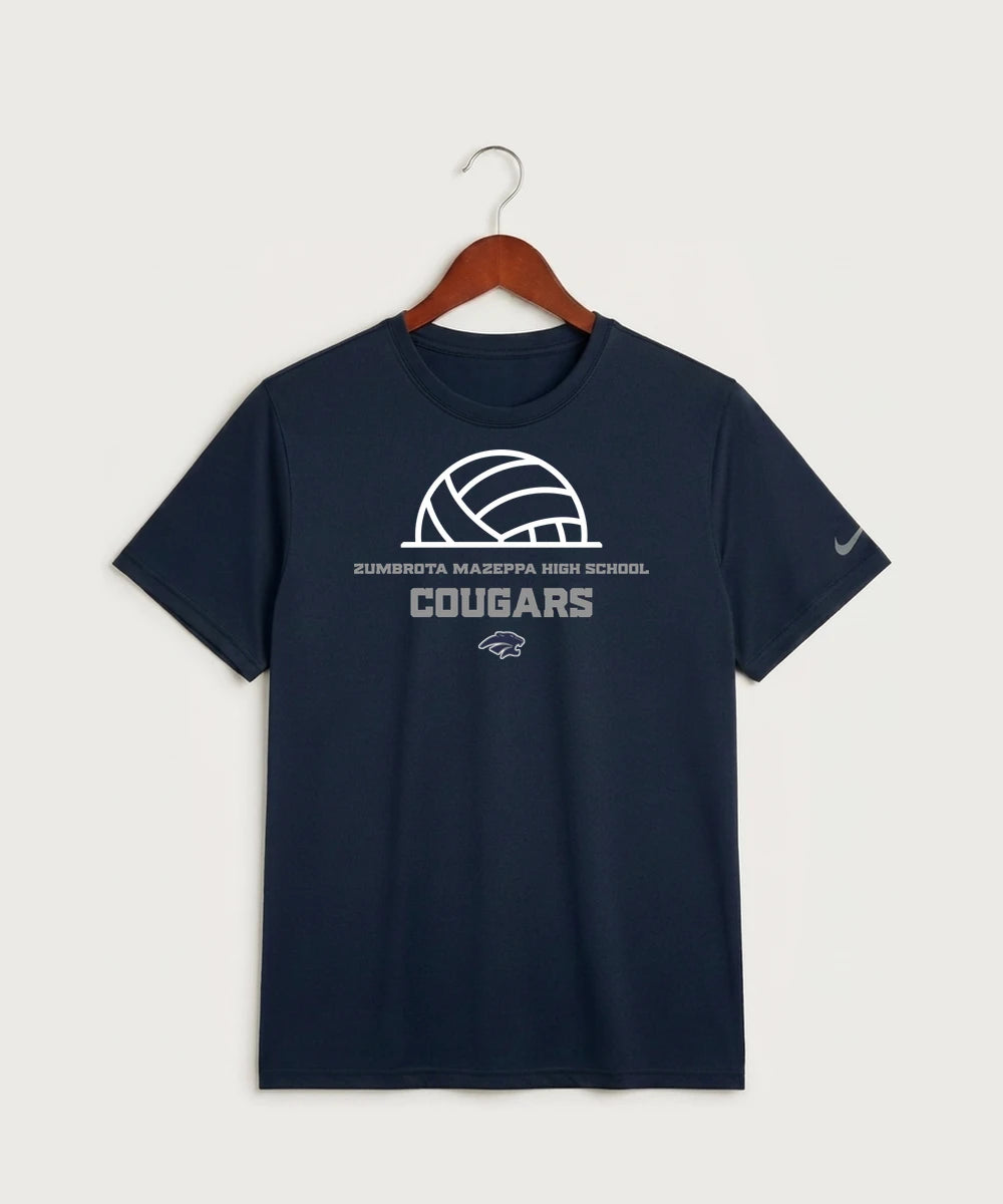 Zumbrota Mazeppa High School Volleyball (Girls) - College Navy Nike Swoosh Sleeve rLegend Tee NKDX8730