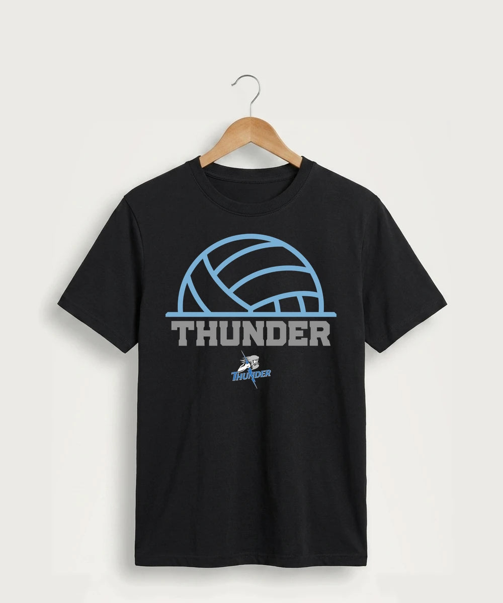 Long Prairie Grey Eagle High School Volleyball (Girls) - Jet Black Port & Co Core Cotton Tee. PC54