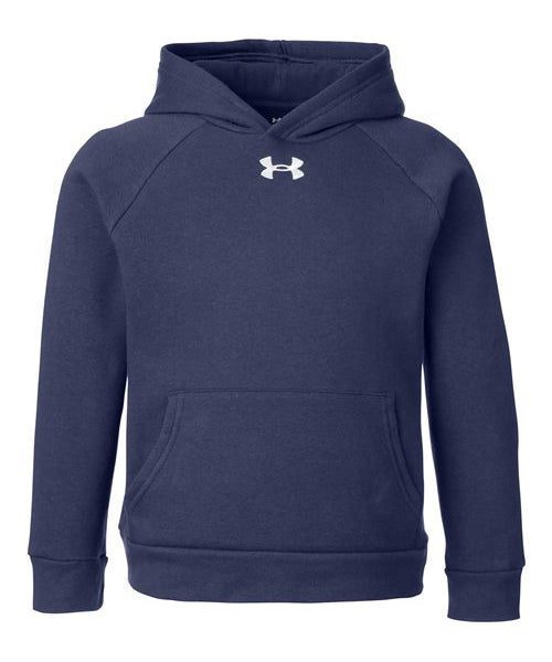 Ashwaubenon High School Football (Boys) - Midnight Navy/ White Youth Rival Fleece Hooded Sweatshirt (model)