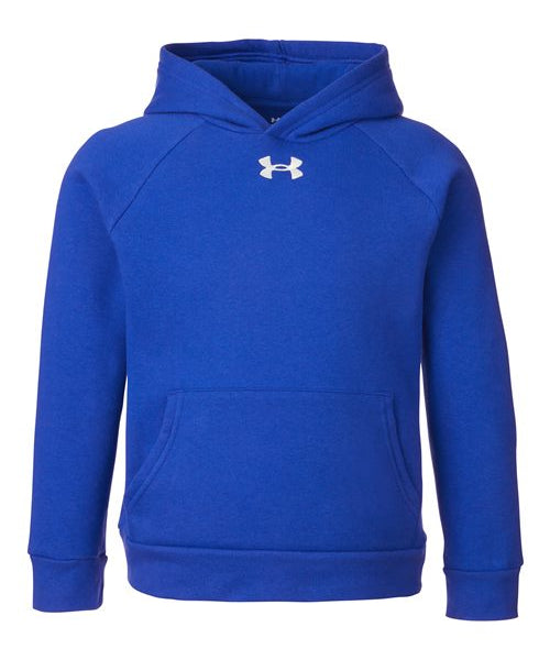 Ashwaubenon High School Football (Boys) - Royal/ White Youth Rival Fleece Hooded Sweatshirt (model)