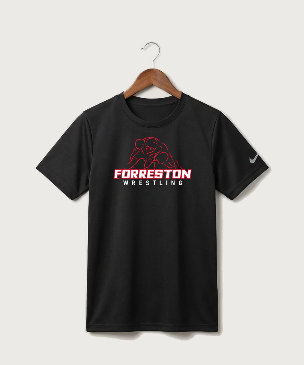 Forreston Wrestling - Black Nike Youth Swoosh Sleeve rLegend Tee NKDX8787