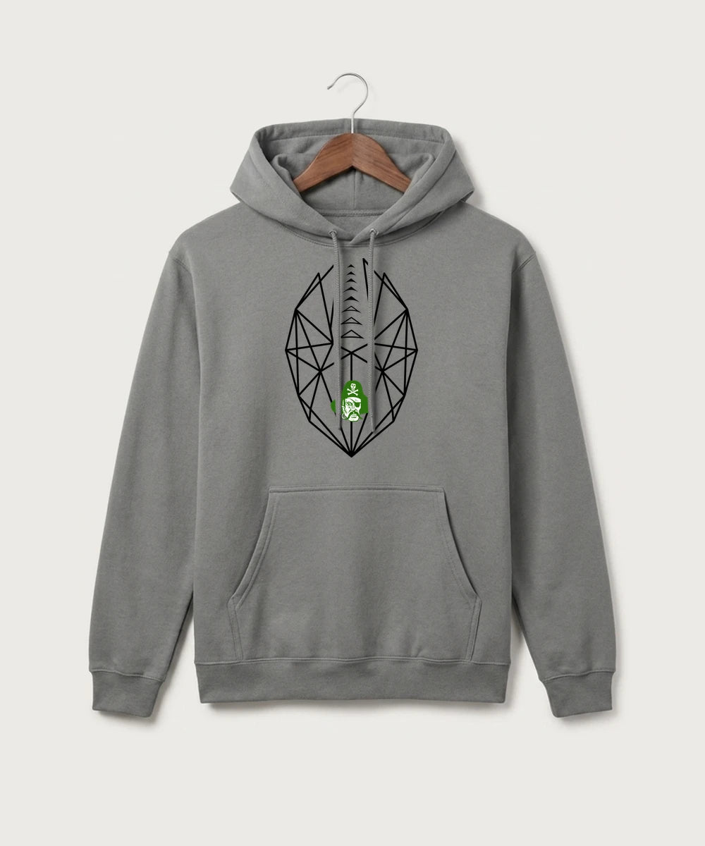 Verndale High School Football (Boys) - Medium Grey Port & Co Core Fleece Pullover Hooded Sweatshirt. PC78H