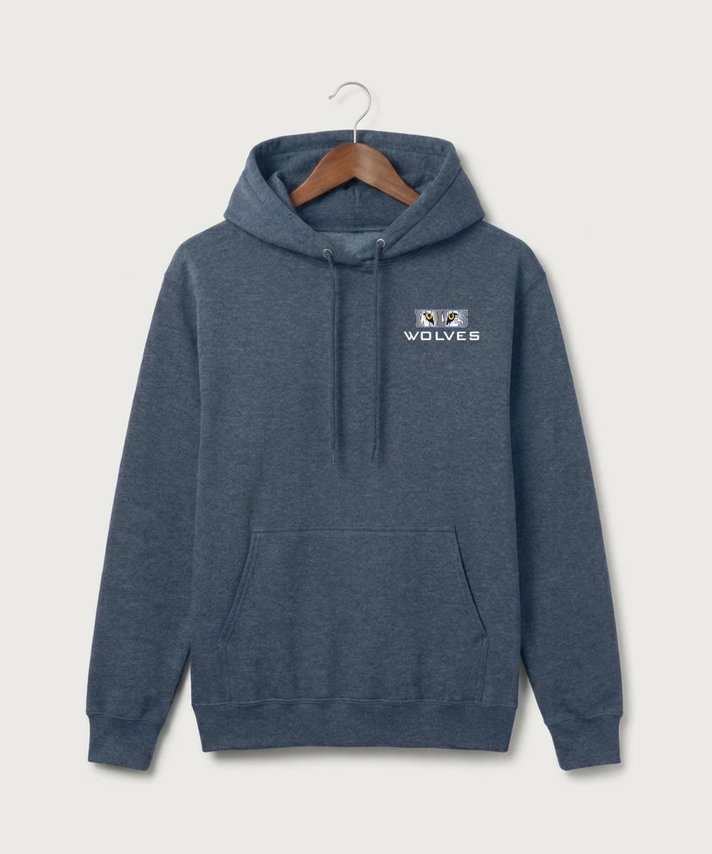 Walker Hackensack Akeley Volleyball (Girls) - Heather Navy Port & Co Core Fleece Pullover Hooded Sweatshirt. PC78H