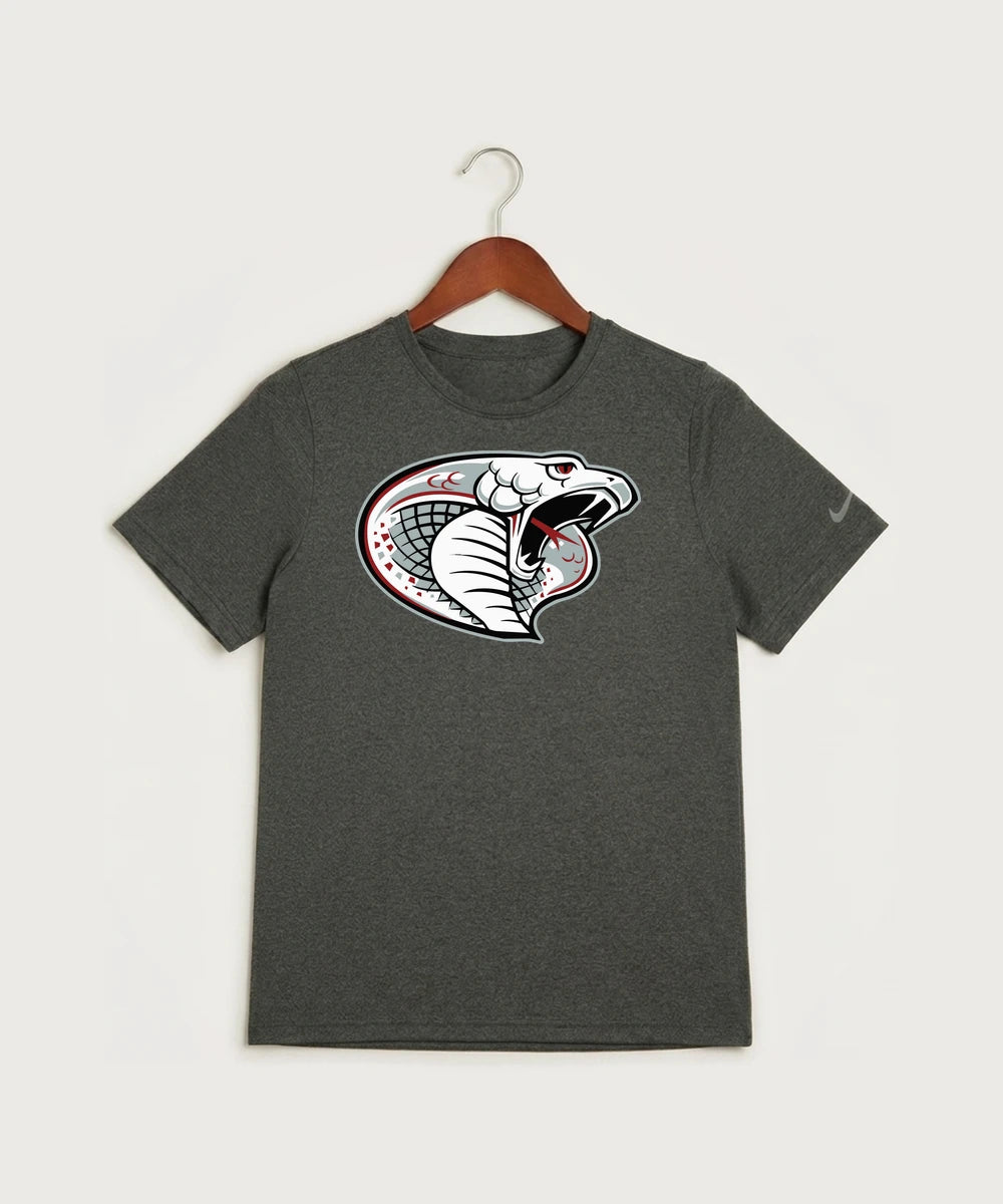Triton High School Volleyball (Girls) - Dark Smoke Heather Nike Youth Swoosh Sleeve rLegend Tee NKDX8787
