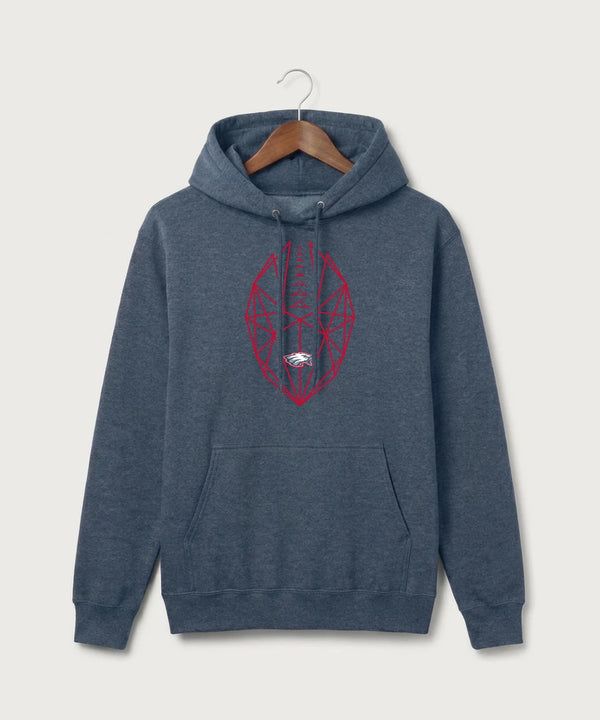 Pequot Lakes High School Football (Boys) - Heather Navy Port & Co Core Fleece Pullover Hooded Sweatshirt. PC78H
