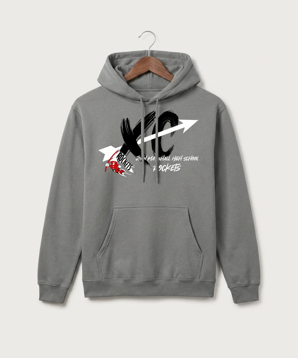 John Marshall High School Cross Country (Coed) - Medium Grey Port & Co Core Fleece Pullover Hooded Sweatshirt. PC78H
