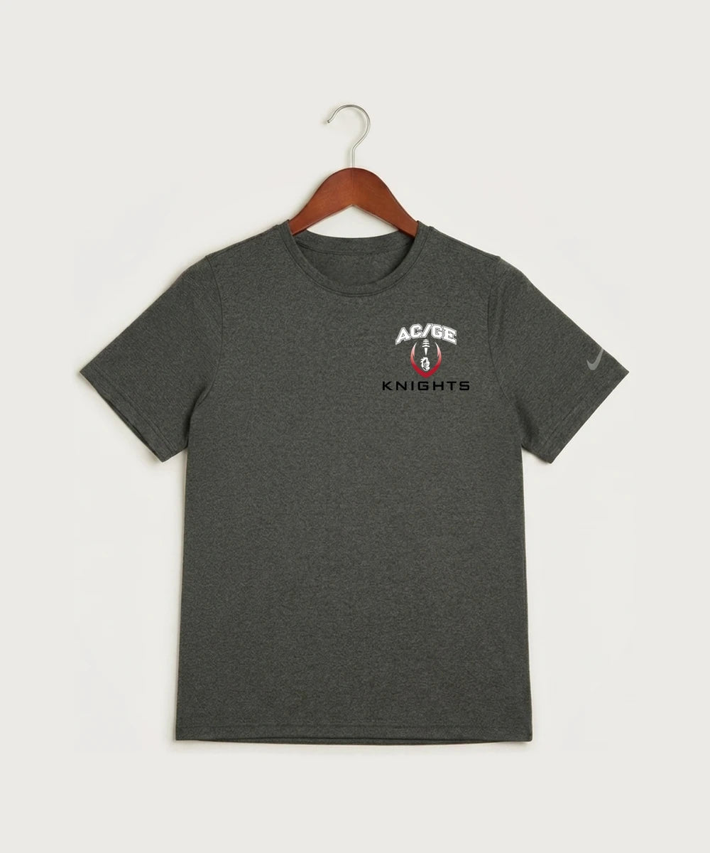Alden-Conger-Glenville Emmons High School Football (Boys) - Dark Smoke Heather Nike Youth Swoosh Sleeve rLegend Tee NKDX8787