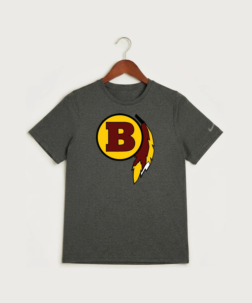 Benson High School Football (Boys) - Dark Smoke Heather Nike Youth Swoosh Sleeve rLegend Tee NKDX8787