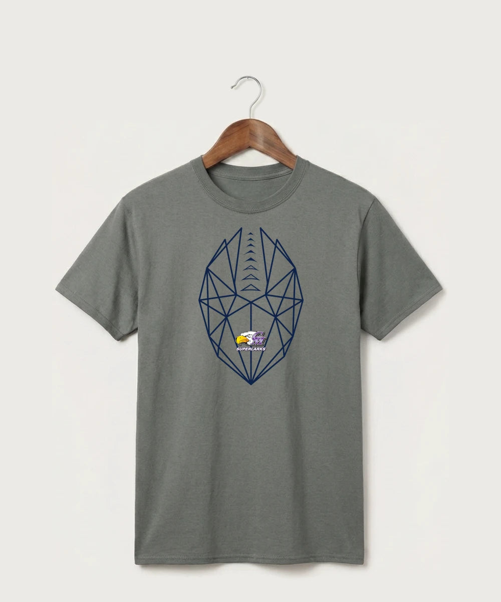 Grand Meadow Football - Medium Grey Port & Co Core Cotton Tee. PC54