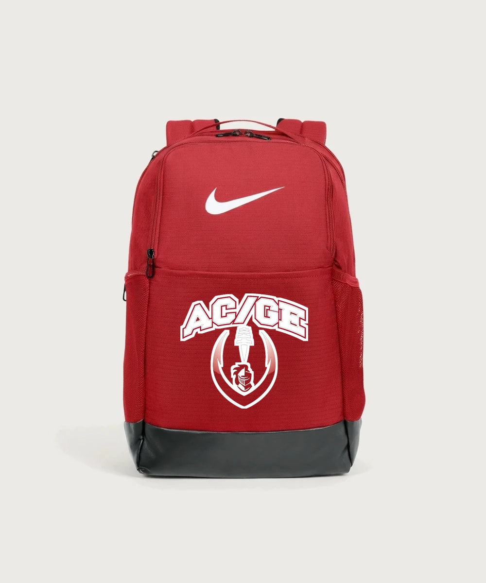 Alden-Conger-Glenville Emmons High School Football (Boys) - University Red Nike Brasilia Medium Backpack NKDH7709