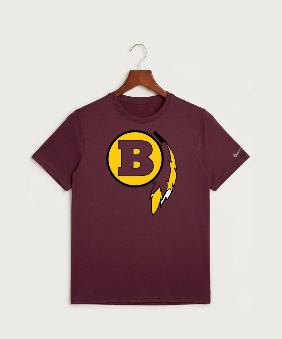 Benson High School Football (Boys) - Deep Maroon Nike Swoosh Sleeve rLegend Tee NKDX8730