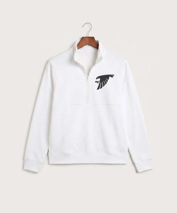 GF E2E Test 03 Girls Basketball - White Nike Club Fleece Sleeve Swoosh 1/2-Zip NKDX6718