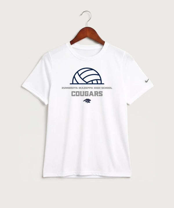 Zumbrota Mazeppa High School Volleyball (Girls) - White Nike Youth Swoosh Sleeve rLegend Tee NKDX8787