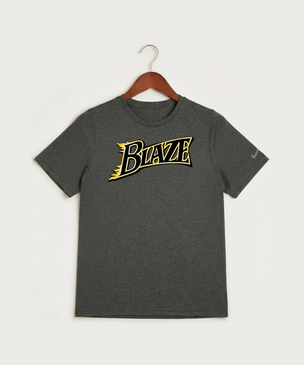 Burnsville High School Football (Boys) - Dark Smoke Heather Nike Youth Swoosh Sleeve rLegend Tee NKDX8787