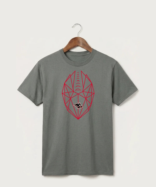Milaca High School Football (Boys) - Medium Grey Port & Co Core Cotton Tee. PC54
