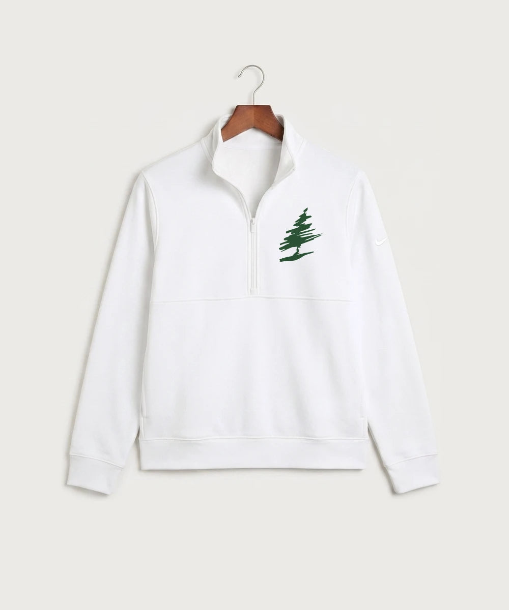 DC Everest High School Football - White Nike Club Fleece Sleeve Swoosh 1/2-Zip NKDX6718